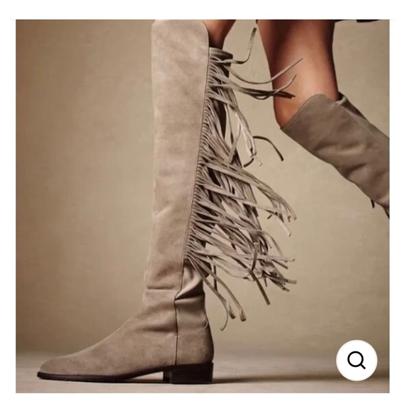 Stuart Weitzman Shoes - Stuart Weitzman 5050 fringe over-the-knew boots sz9